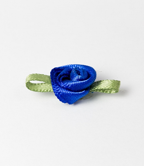 Small Ribbon Rose 100 Pcs Royal Blue